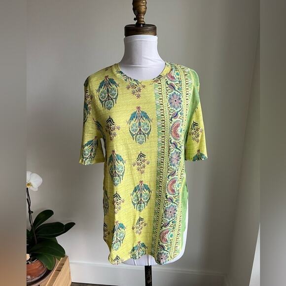 ANTHROPOLOGIE POSTMARK SHORT SLEEVE PAISLEY DELILAH TEE SIZE SMALL - Picture 5 of 7